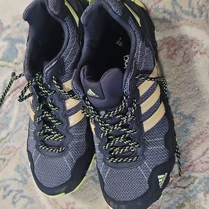 Adidas Black and Green Athletic Shoes